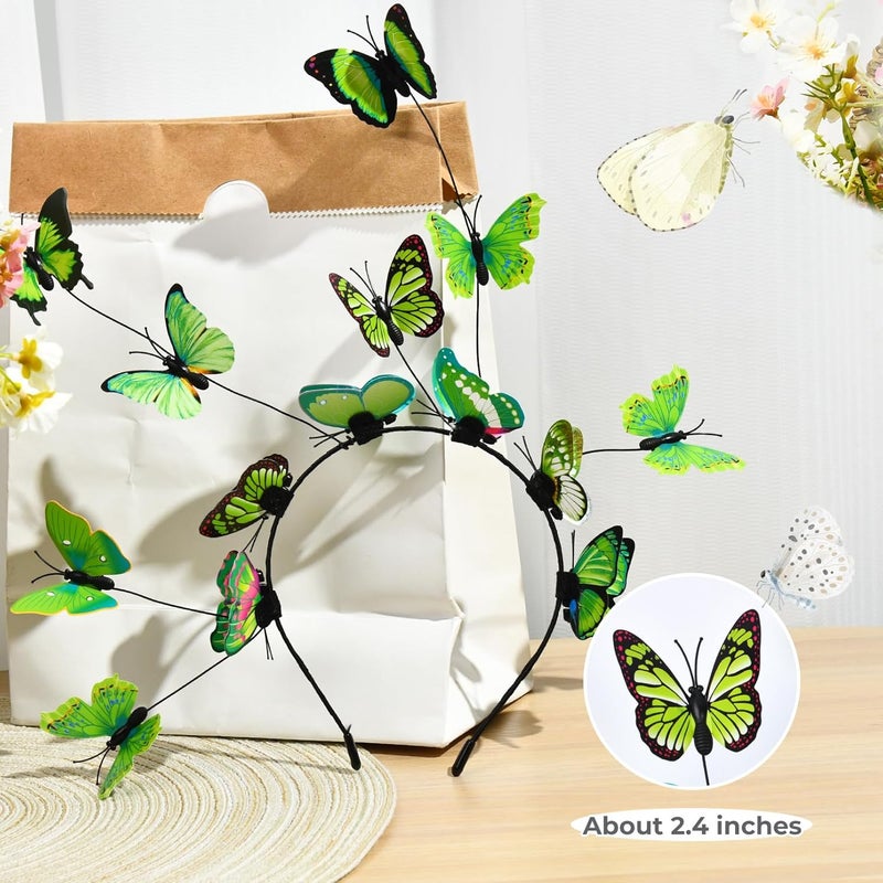 DEEKA Butterfly Headbands Fascinators Hat Women Butterfly Costume Crown Headpiece for Women and Girls - Image 2